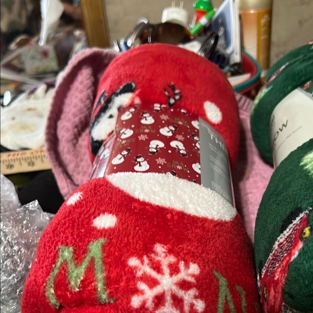 Holiday Snowman Red Blanket